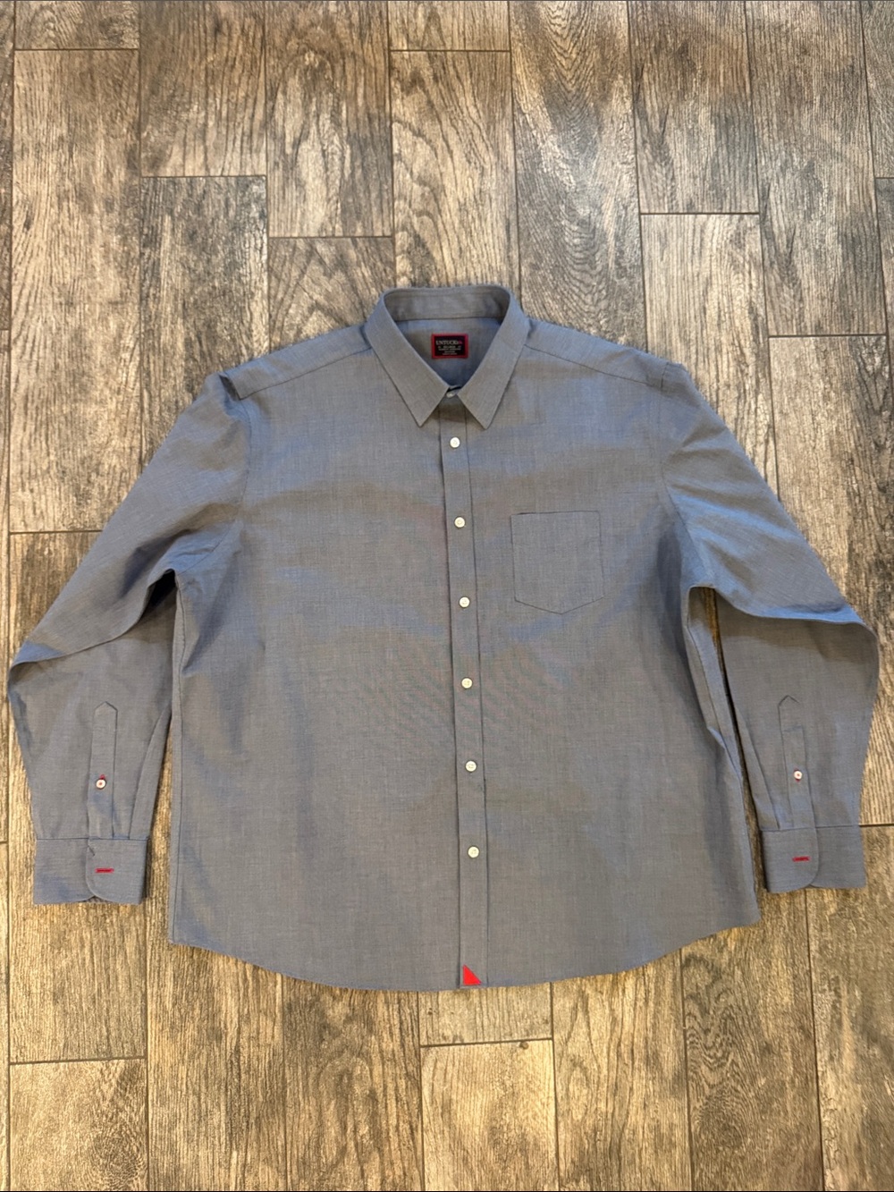 Men's Untuckit Gray Button-Down Dress Shirt - Classic Long Sleeve